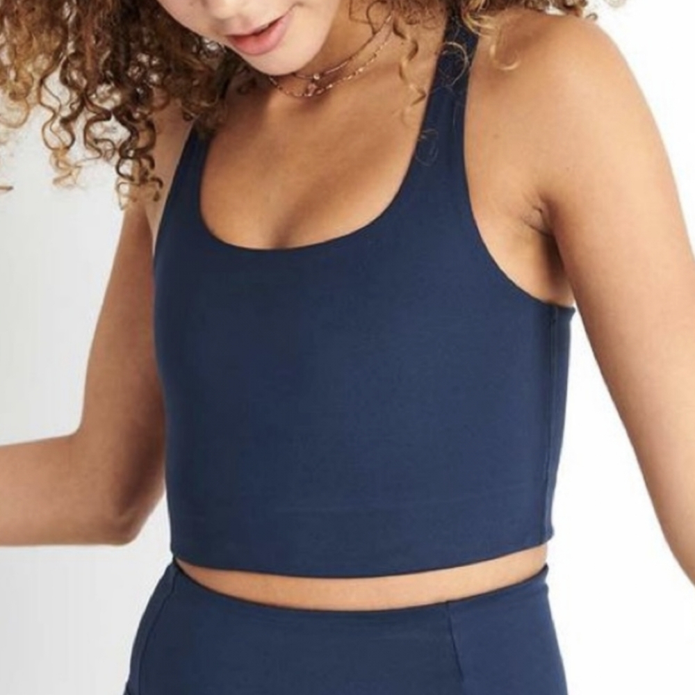 Girlfriend Collective midnight Paloma racerback bra